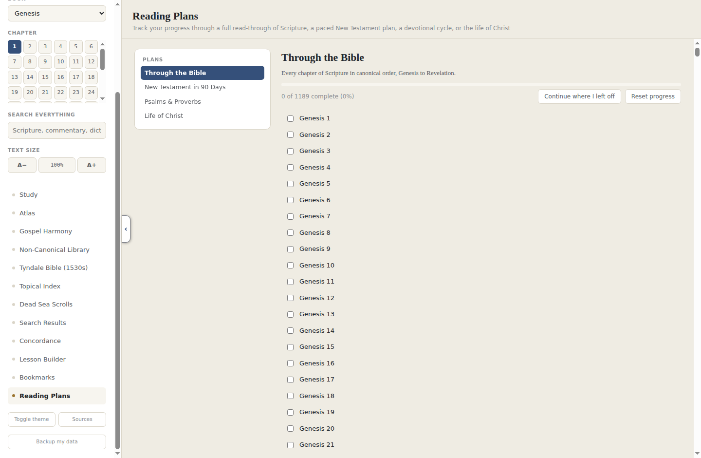 Vellum's Reading Plans screen alongside the full navigation sidebar